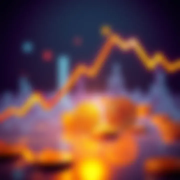 A graph showing a downward trend with Bitcoin symbols, reflecting reduced interest in cryptocurrency investing.