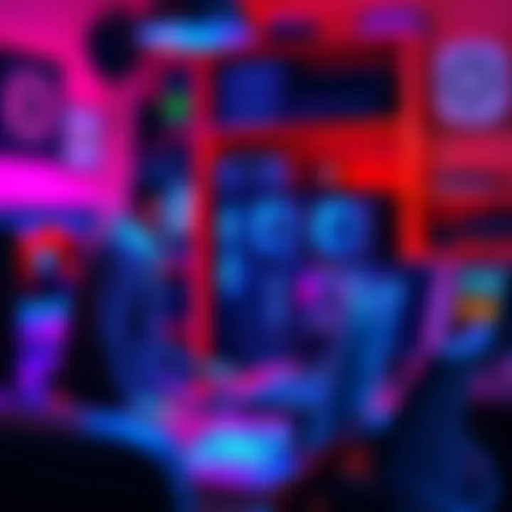 A person setting up a bitcoin mining rig with computer equipment in a home office