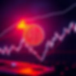 A line chart showing Bitcoin's price trend, with a caution sign indicating potential market reversal.