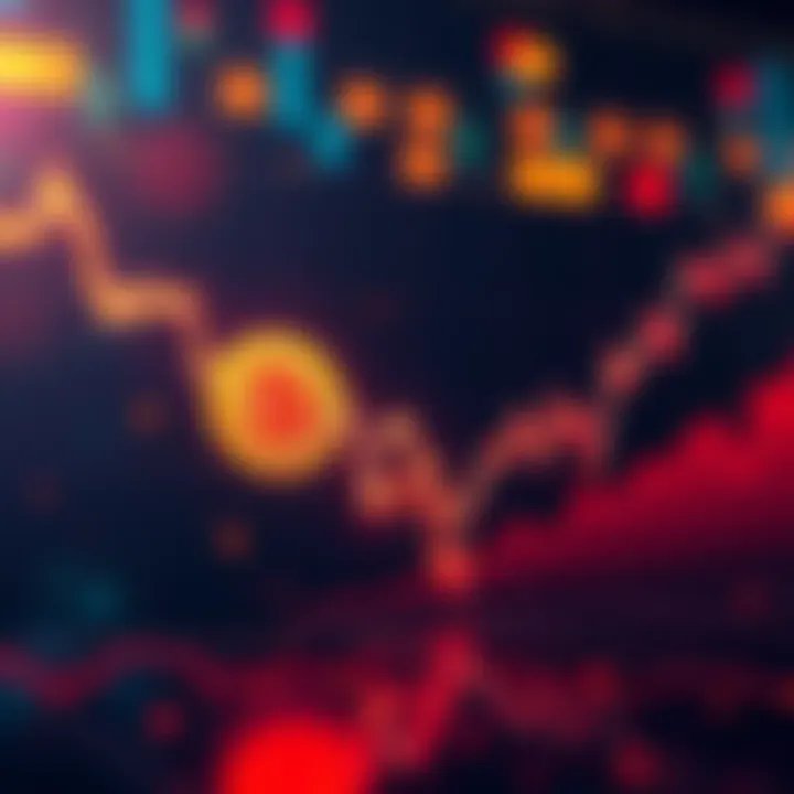 A line graph showing Bitcoin's price decreasing, indicating market volatility.