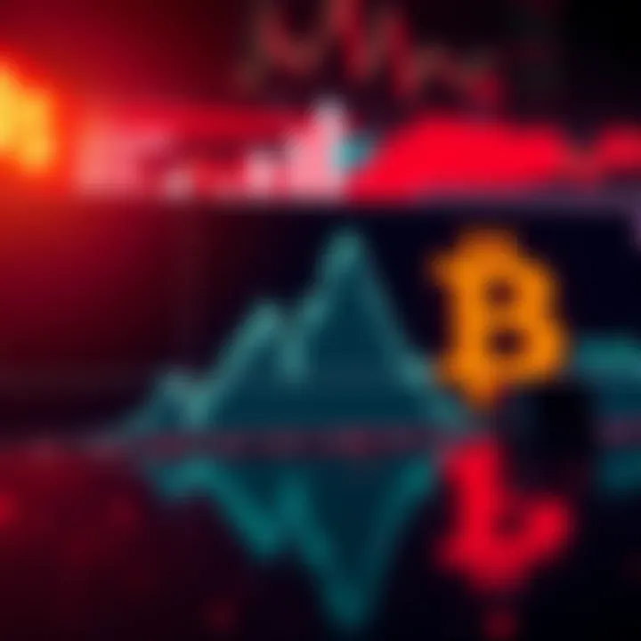 A graph showing a decline in Bitcoin prices after Michael Saylor sold 32 BTC, with worried investors watching.