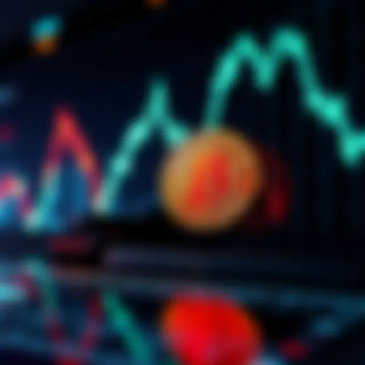 Graph showing Bitcoin decline alongside news about job losses in the US