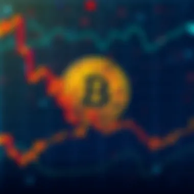 A graph showing a slight downward trend in Bitcoin prices with a bear symbol in the background