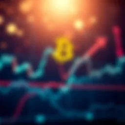 Bitcoin price drop strategies A graph showing Bitcoin price fluctuations with arrows indicating buying and selling strategies during a price drop