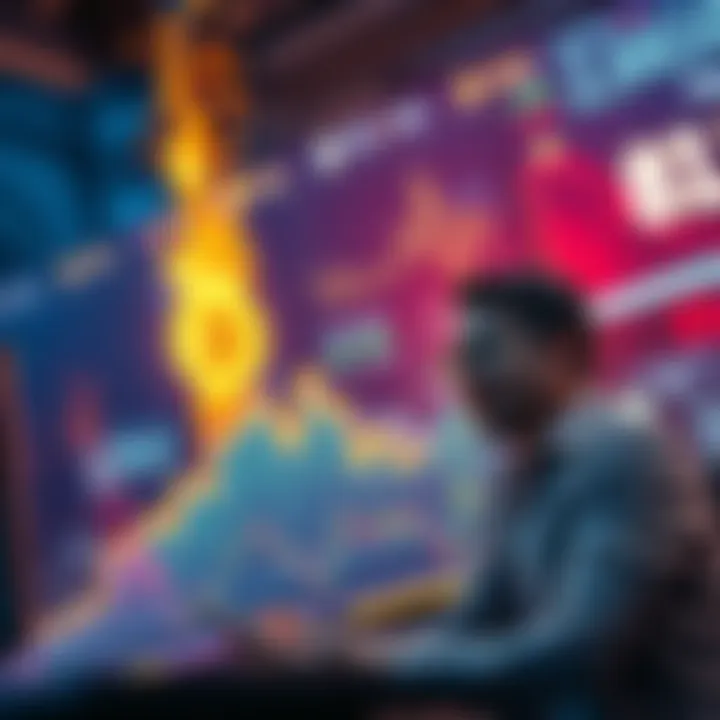 Graph showing Bitcoin price skyrocketing with traders looking surprised and excited