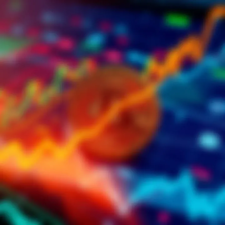 Graph showing Bitcoin price rising to $70,000 with a background of financial market symbols and icons