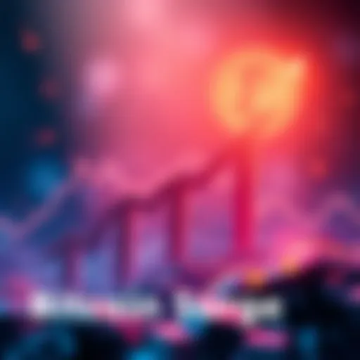 A graphic showing the rising trend of Bitcoin prices with arrows pointing upward and a digital currency symbol in the background.