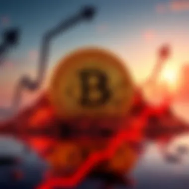 Graph showing Bitcoin value rise from 60,000 to potential 100,000 with arrows indicating change