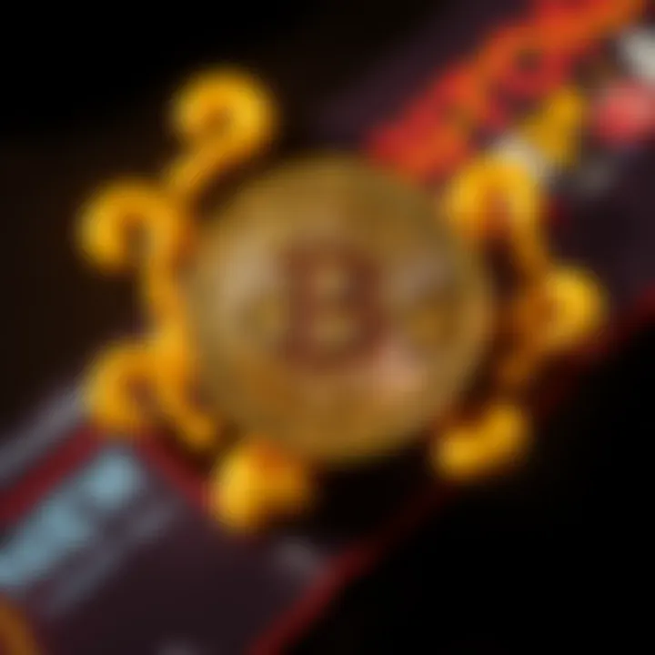 A Bitcoin symbol surrounded by question marks, representing uncertainty about its value in the digital currency debate.
