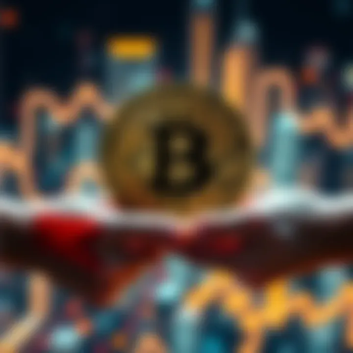 A Bitcoin symbol with a backdrop of hands holding each other, symbolizing trust and accountability in the cryptocurrency space.