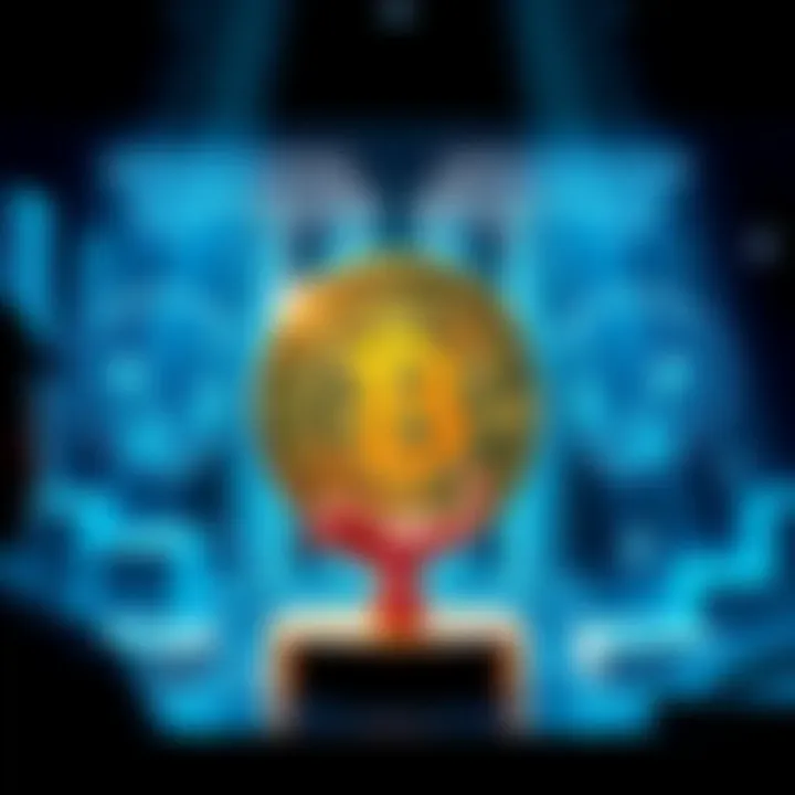 Bitcoin Ad Challenging Banking A bold Bitcoin advertisement showcasing a critique of the banking system and highlighting cryptocurrency benefits