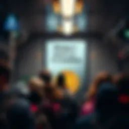 A bold advertisement in the Paris subway warns against Bitcoin investments with the tagline 'Don’t touch it, it is worthless,' while commuters look on.