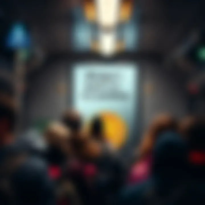 A bold advertisement in the Paris subway warns against Bitcoin investments with the tagline 'Don’t touch it, it is worthless,' while commuters look on.