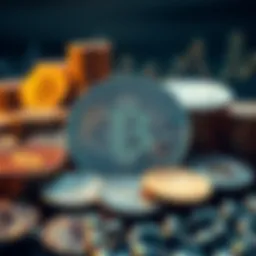 A visual representation of Bitcoin and various altcoins, depicting a balanced investment approach with Bitcoin as a small part and altcoins as a larger segment.