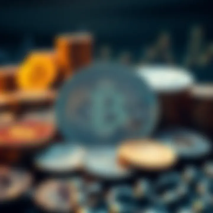 A visual representation of Bitcoin and various altcoins, depicting a balanced investment approach with Bitcoin as a small part and altcoins as a larger segment.