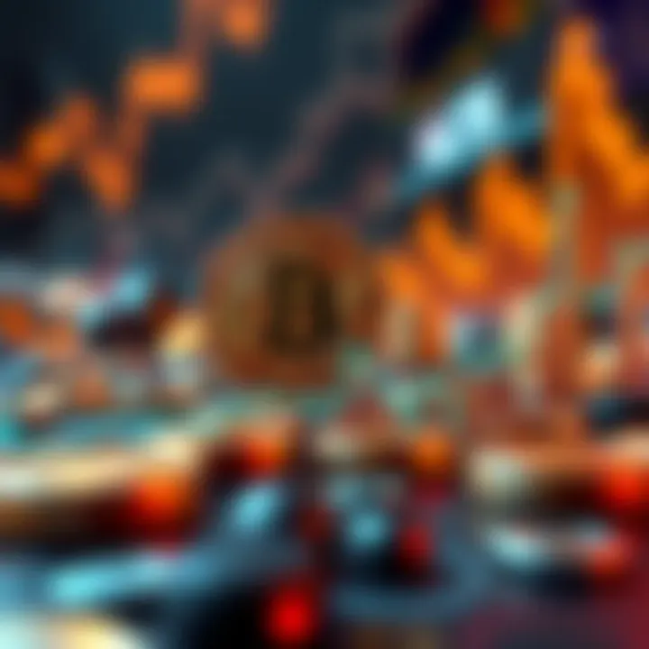 A visual comparison showing Bitcoin's steady growth alongside fluctuating altcoin prices, highlighting the differences in investment outcomes.