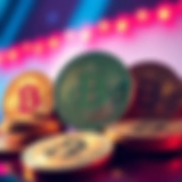 Graphic showing Bitcoin coins with a beauty contest theme, emphasizing perceptions among investors