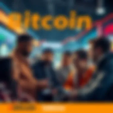 A group of diverse people sharing their experiences about Bitcoin struggles during market volatility