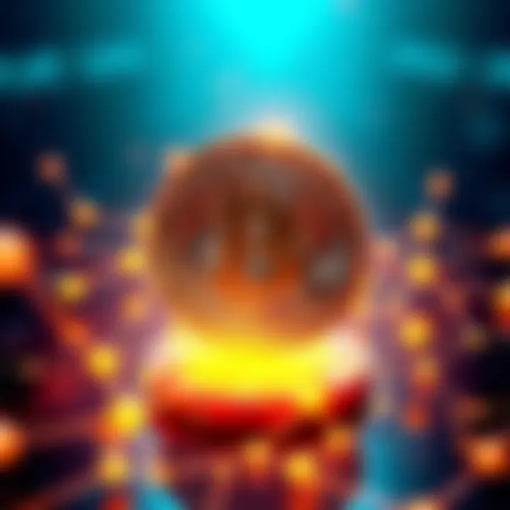 A visual representation of Bitcoin symbol with blockchain links connecting in a digital environment