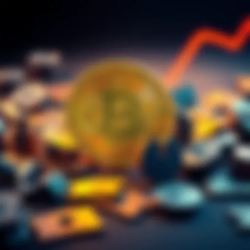 Illustration showing Bitcoin symbol next to broken currency symbols, representing flawed financial metrics