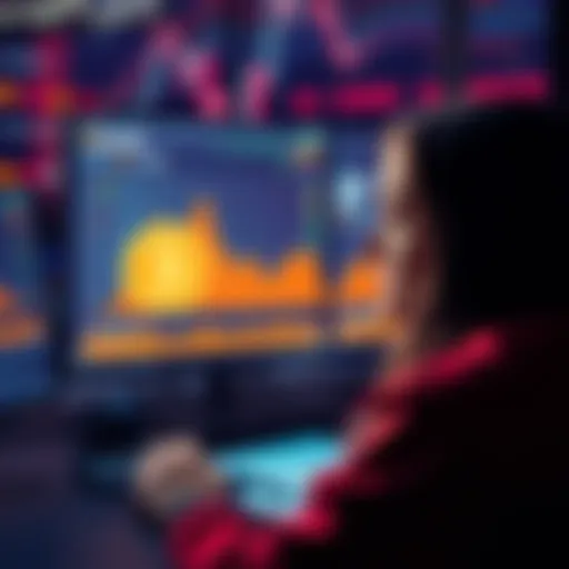 A person looking at a computer screen showing a Bitcoin exchange platform with a calculator and notes nearby.