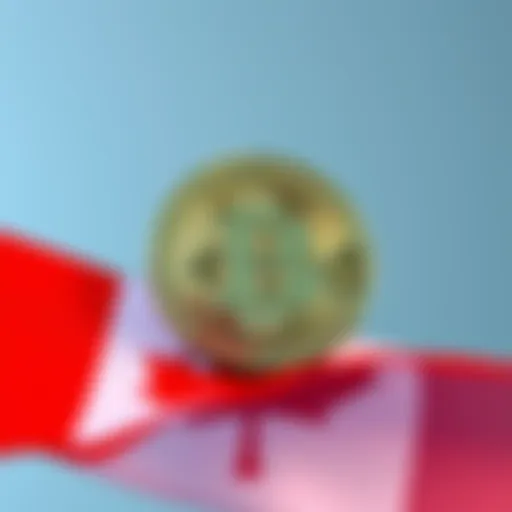 Bitcoin logo displayed alongside the Canadian flag, representing its use in Canada