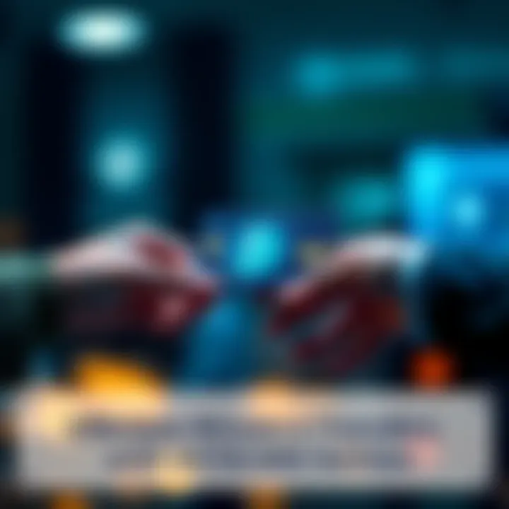 A person handing over a card preloaded with Bitcoin to another person, symbolizing easy Bitcoin transfers and gifting.