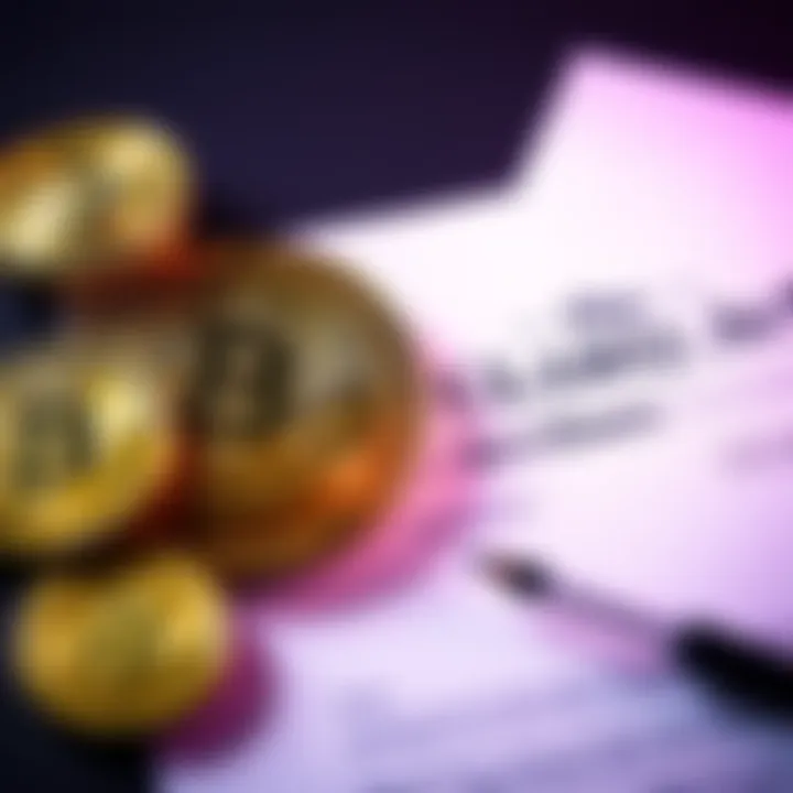 A visual representation of Bitcoin coins next to a document titled 'Clarity Act,' symbolizing institutional adoption and regulation.