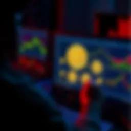 A person analyzing different Bitcoin client options on a computer screen, showing graphs and financial data.
