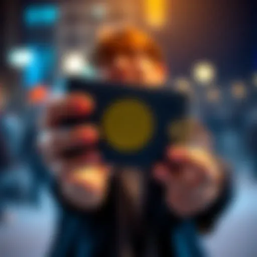 Person holding a new cold wallet for Bitcoin with excitement