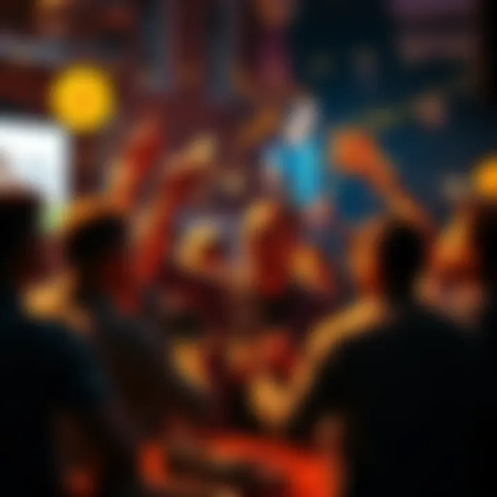 A group of Bitcoin enthusiasts gather in a lively atmosphere, sharing ideas and celebrating their passion for cryptocurrency.