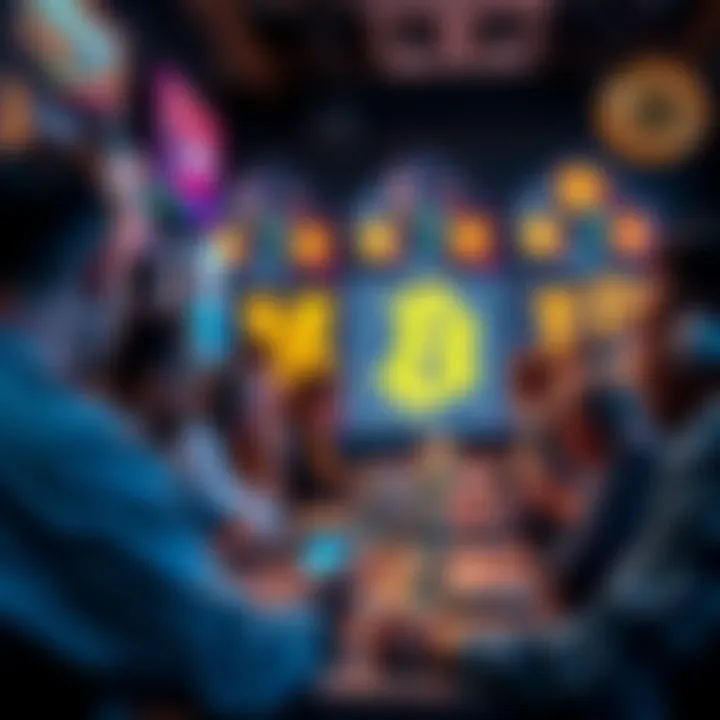 A diverse group of Bitcoin enthusiasts discussing trends in a lively online forum setting