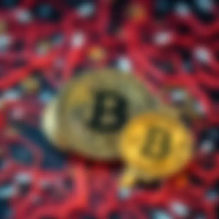 A visual representation of Bitcoin showing digital cryptographic keys and a Bitcoin symbol, highlighting common misconceptions about its value and function.