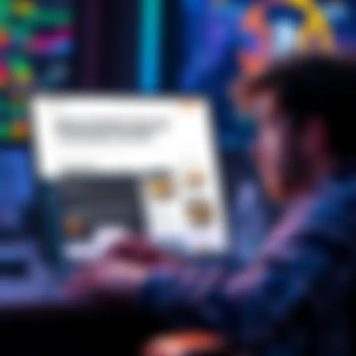 Bitcoin Confusion A person reading contradictory Bitcoin news articles on a laptop, looking puzzled.