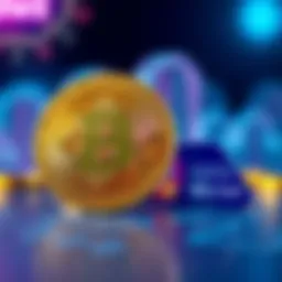 A visual representation of a credit card and Bitcoin symbol, illustrating a service that allows rule-based spending.