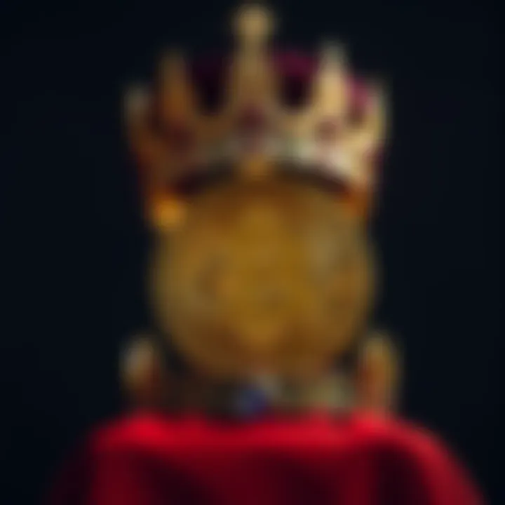 A Bitcoin symbol wearing a crown, symbolizing its dominance in the cryptocurrency space.