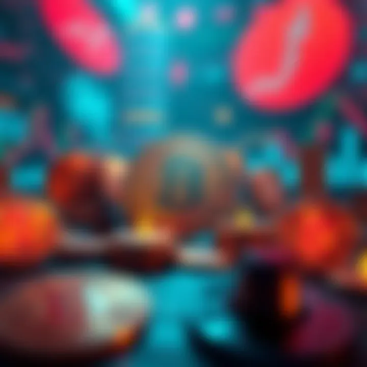 Illustration showing Bitcoin symbols with key events like market speculation and economic factors in the background