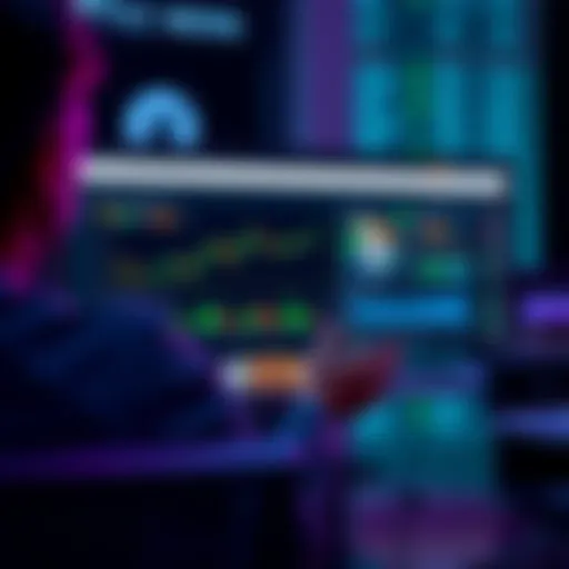 A developer showcases a Bitcoin dashboard on a computer screen, with graphs and news articles about Bitcoin