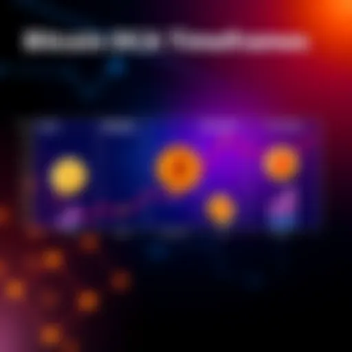 A chart showing daily, weekly, and monthly Bitcoin dollar-cost averaging strategies with investment icons