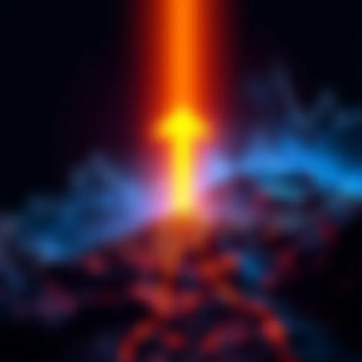 A graphic showing Bitcoin's decline before a predicted rise to $200,000, with a downward arrow leading into an upward arrow.