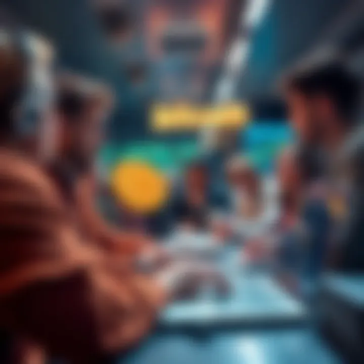 People engaging in a lively Bitcoin discussion online, sharing ideas and questions.