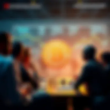 People engaging in a discussion about Bitcoin in a virtual forum setting