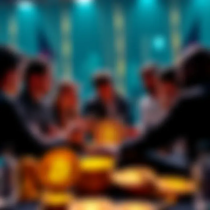 Bitcoin Enthusiasts Discuss Cryptocurrency A group of bitcoin enthusiasts engaging in a lively discussion about cryptocurrency trends and priorities