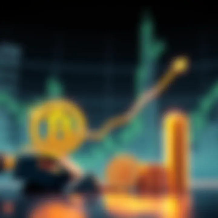 Illustration showing a graph with rising Bitcoin ETF investments alongside a declining gold ETF, symbolizing the shift in investment trends in March 2026.