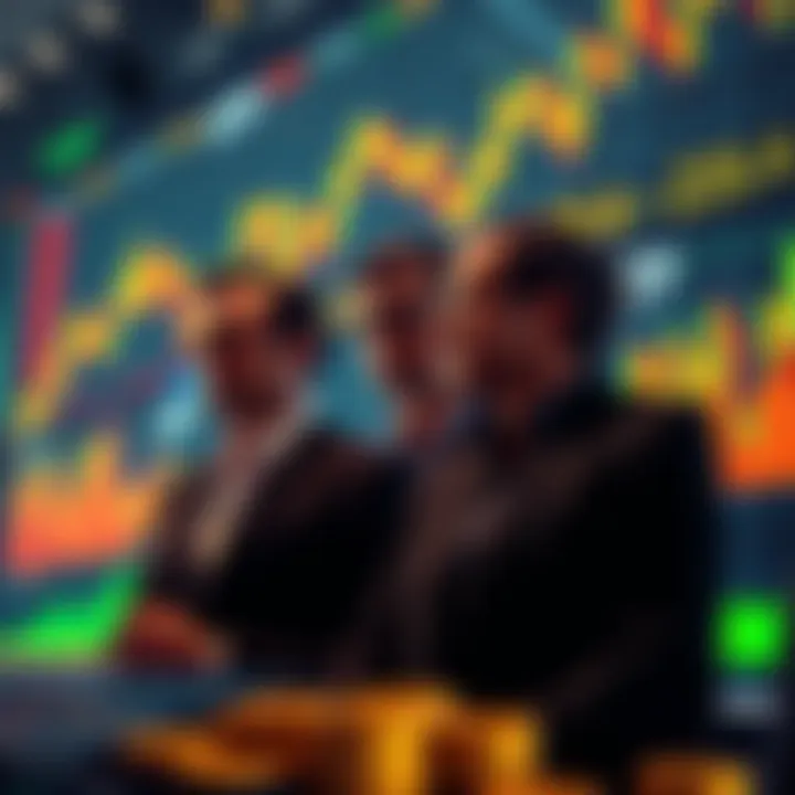 Institutional investors looking at Bitcoin ETF charts with gold ETFs in the background