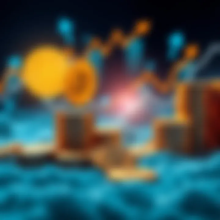 A graphic showing Bitcoin coins being moved from exchanges to cold storage, symbolizing large investors accumulating Bitcoin, with downward trend symbols in the background.