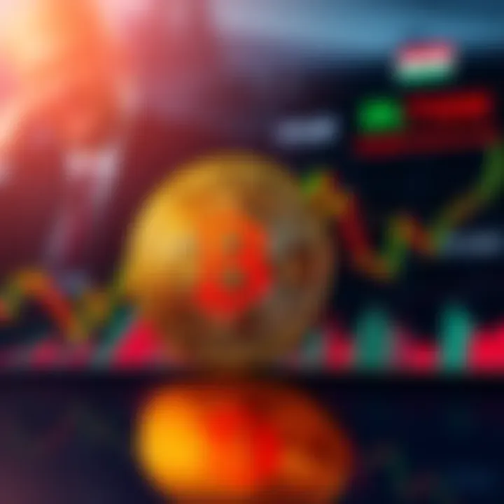 Bitcoin price chart showing fluctuations around $70,000 while news headlines about President Trump and Iran are visible