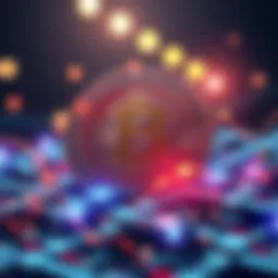 A digital representation of Bitcoin with futuristic elements, showing it as a currency for everyday transactions in a global setting.