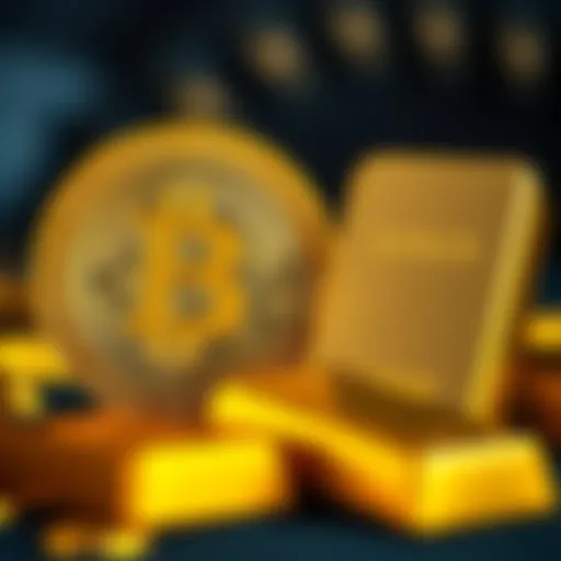 A visual comparison of a Bitcoin symbol next to a gold bar, representing the debate between Bitcoin and gold as value stores.