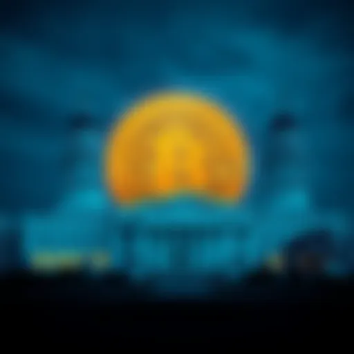 A Bitcoin symbol overlaying government buildings to represent the impact of a government shutdown on cryptocurrencies